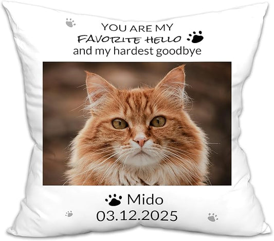 Custom Dog Memorial Throw Pillow with Photo - Personalized Loss of Dog Sympathy Gift for You | Pet Memorial Gifts for Dogs/Cats (Style 2)