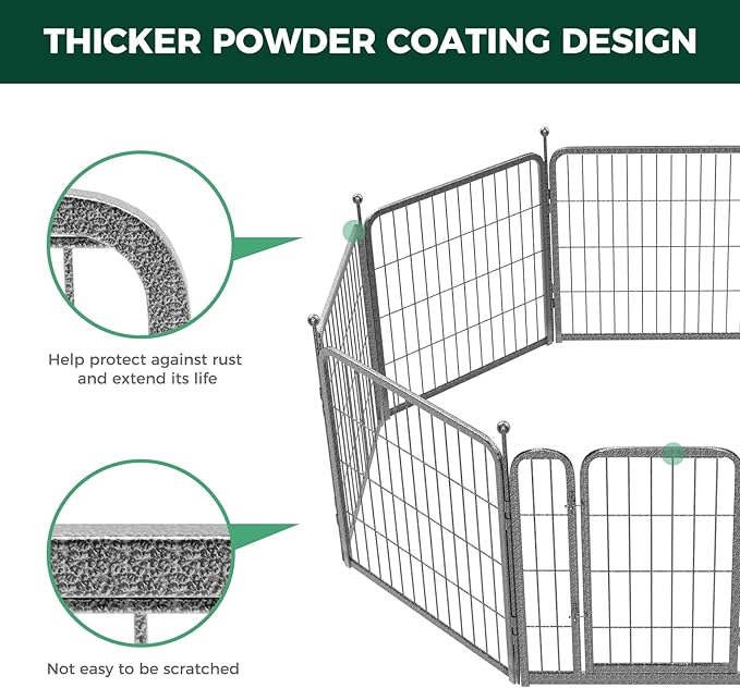 FXW Aster Dog Playpen Designed for Yard, 24inch 32 Panels