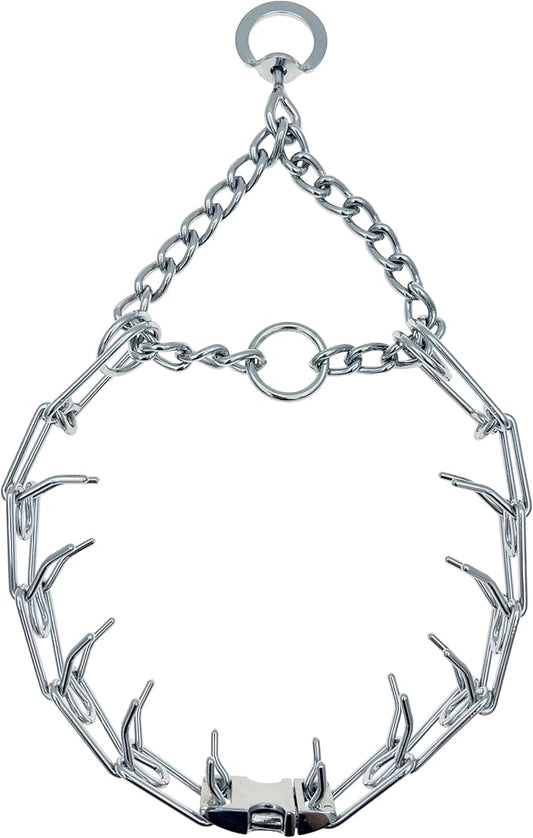 Adjustable Dog Ｎo Pull Ｃollar for Small Medium Large Dogs (Silver, L)