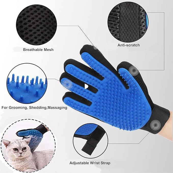 Dog Washing Gloves Brush for Pet: JOANGIHC 3PCS Dogs Shedding Wash Massage Gloves Grooming for Short Long Haired Dogs Cats (Pink)