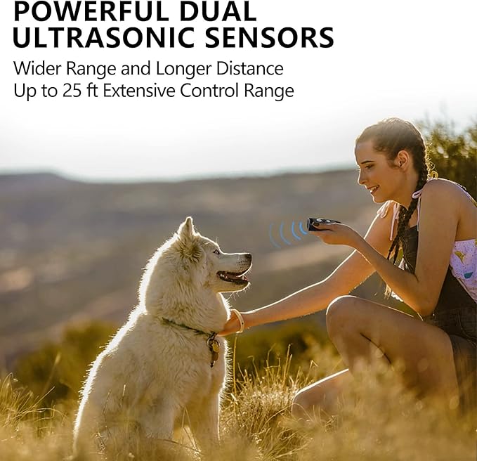 Dog Barking Control Devices,Dog Training Device-Dog Training，Training/Deterrent Mode，Train and Control Your Dog,Effective Barking Control Device LED Flashlight for Training Behavior Correction-Black