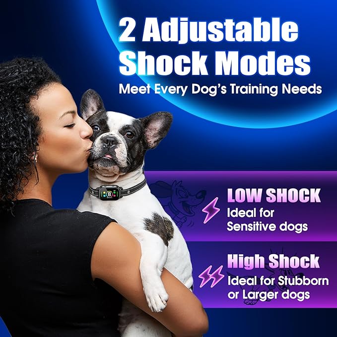 NHUJK Bark Collar- Smart Dog Bark Collar for Small Medium Large Dogs, Rechargeable Anti Bark Training Collar with 8 Adjustable Sensitivity, Barking Collar with Beep Vibration Harmless Shock (Black)