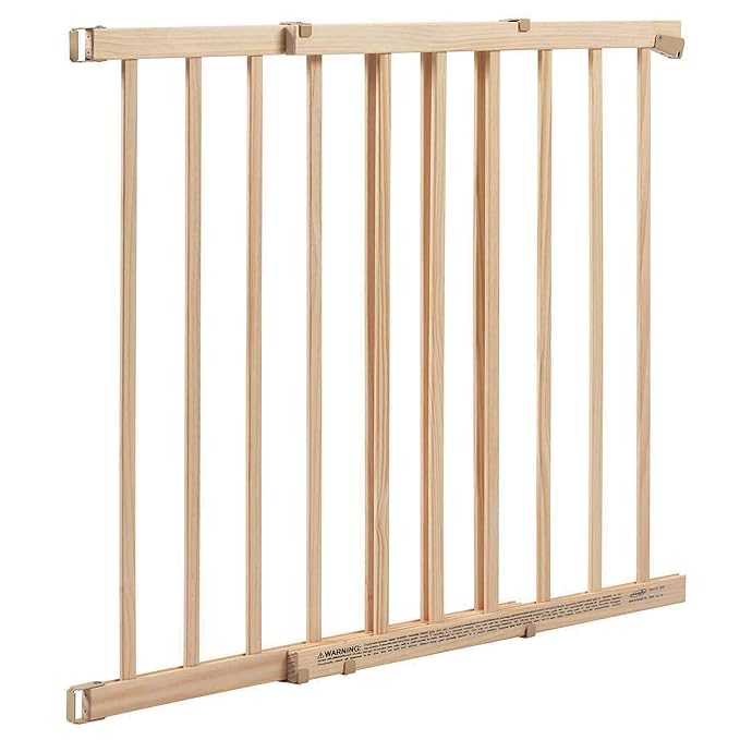 Evenflo Walk-Thru Top of Stairs Baby Gate, Natural Wood