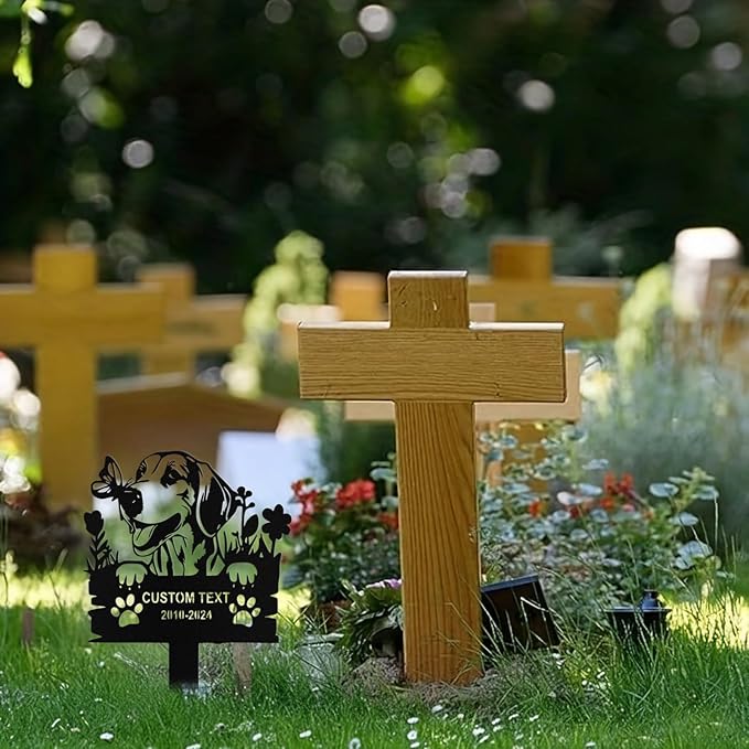 Custom Dog Grave Markers Outdoor, Personalized Pet Grave Marker Stake Dog Memorial, Outdoor Weatherproof Pet Cemetery Sign, Personalized Dog Memorial Gifts for Loss of Dog