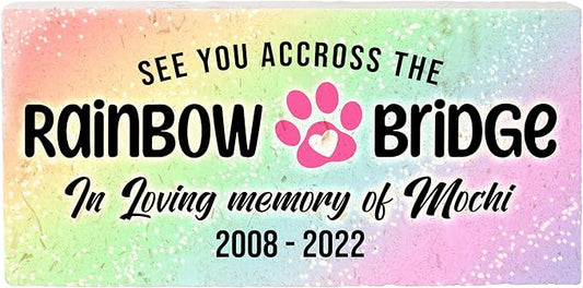 Personalized Pet Memorial Stone, 6x12 Custom Limestone Pet Grave Markers as Keepsake or Pet Remembrance, Thoughtful Pet Loss Gifts for Bereaved Pet Owners, Personalized Memorial Gifts (Mochi)