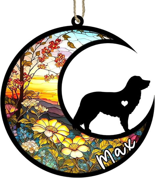 Personalized Dog Memorial, Custom Name Nova Scotia Retriever Dog Christmas Ornament with Name, Custom Breeds, Pet Loss Light Catcher, Gifts for Lovers Loss of Pet Sympathy on Mothers Day Christmas