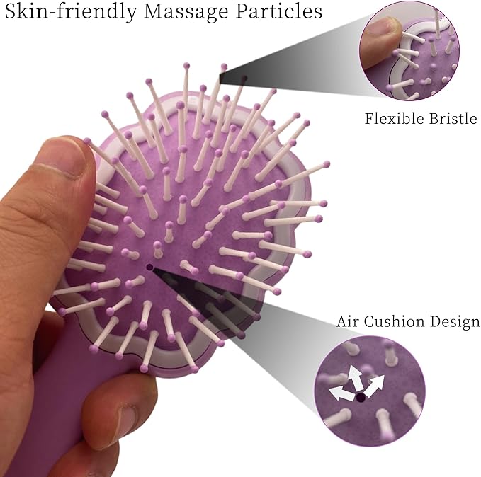 Gentle Cloud Air Cushion Brush Small Dogs Grooming with Gift Box, Fit for Yorkie, Shih Tzu, Pomeranian, Maltipoo, Maltese, Toy poodle, Puppy Essentials (Purple)