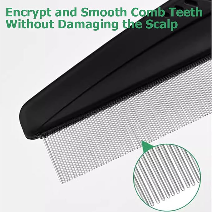 Multifunctional Dandruff Comb, Stainless Steel Fine Tooth Comb Dandruff Remover for Kids Adults Pets Dog