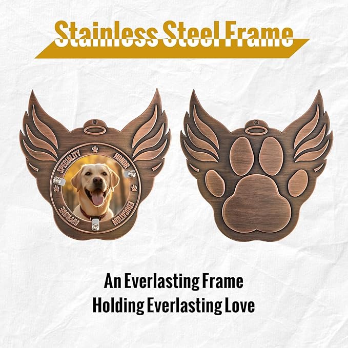 OneTigris Pet Memorial Gifts for Dogs - 32" Wind Chimes with Metal Picture Frame, Pet Loss Sympathy Gift, Dogs Remembrance Gift for Loss of Dog, in Memory of Dog