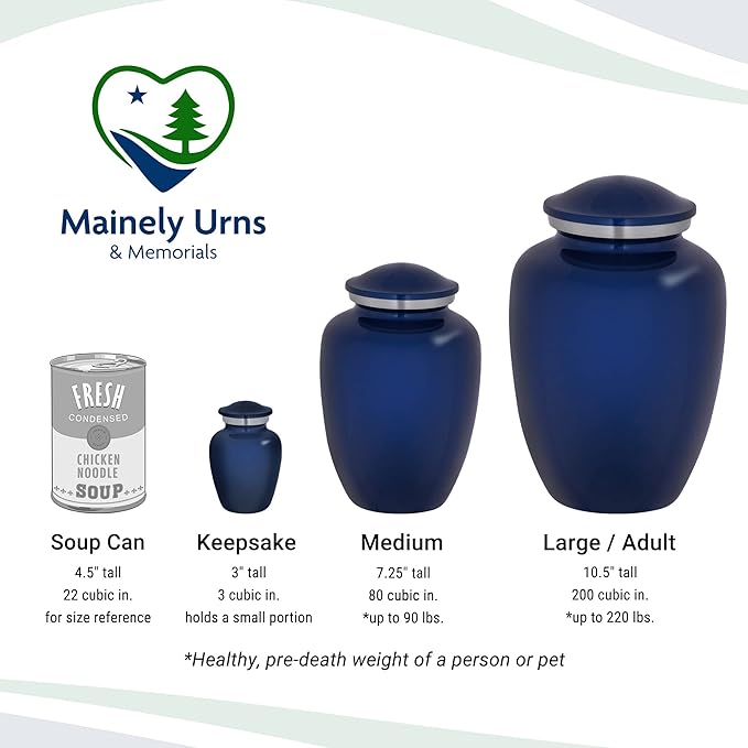 Homage Medium Custom Photo Pet Cremation Urn for Pet Ashes - Vase Style Pet Urn - 80 Cubic Inch Capacity - Personalization Included (Sapphire Blue)