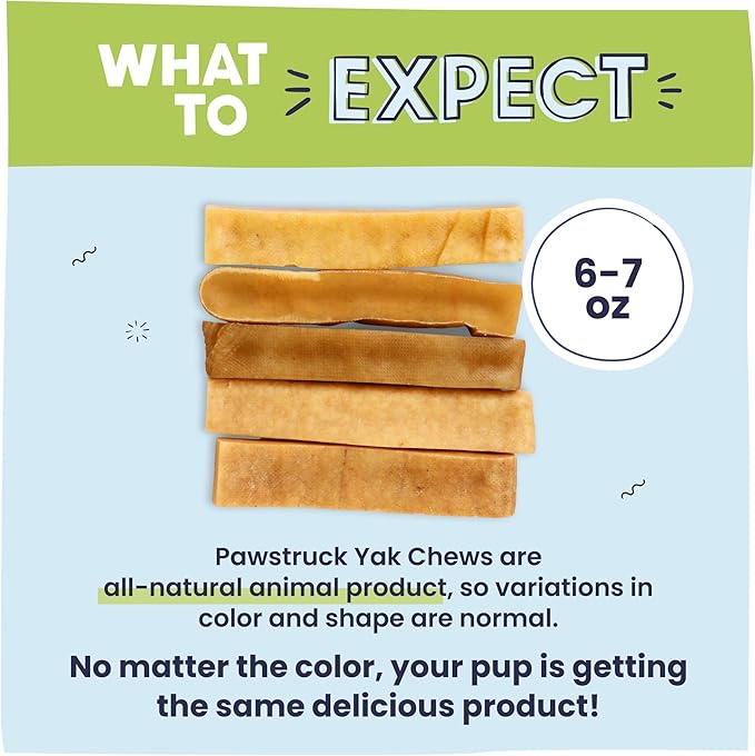 Pawstruck Large Himalayan Yak Dog Chew (6-7 oz) - Natural Yak & Cow Milk Cheese Long-Lasting Treat for Dog Chew Stick - 1 Count - Packaging May Vary