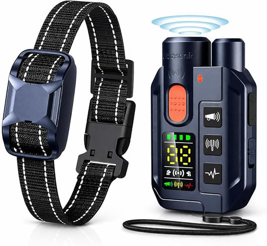 Dog Training Collar with Remote – 4200FT Range, 2-in-1 Ultrasonic Bark Deterrent, 4 Humane Training Modes, Dual Channel, IP67 Waterproof & Rechargeable eCollar for Small, Medium & Large Dogs 20–120lbs