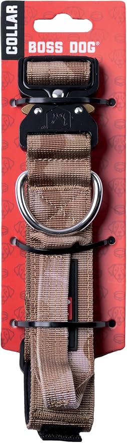 Boss Dog Tactical Collar, Tan Camo, Small