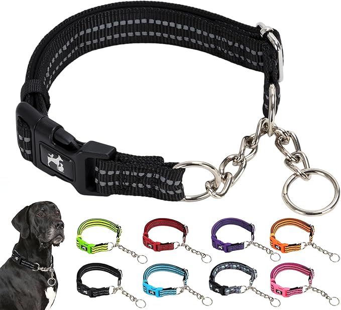 Reflective Martingale Collar for Dogs with Quick Release Buckle No Pull Training Dog Collars for Medium Breed,Large and XL Dogs (XL)