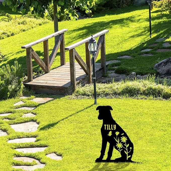 Custom Metal Pet Grave Markers Dog Memorial Plaque, Waterproof Dog Grave Markers Outdoor for Memorial Yard, Sympathy Gift for Pet Loss, Personalized Grave Markers for Dogs