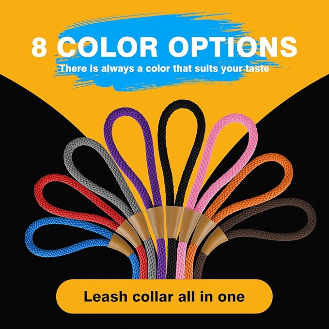 FASTFOX Dog Training Leash, 6ft x 1/2 Inch Slip Lead Loop for Small Medium Large Dogs, No Pull 3-in-1 (Brown)