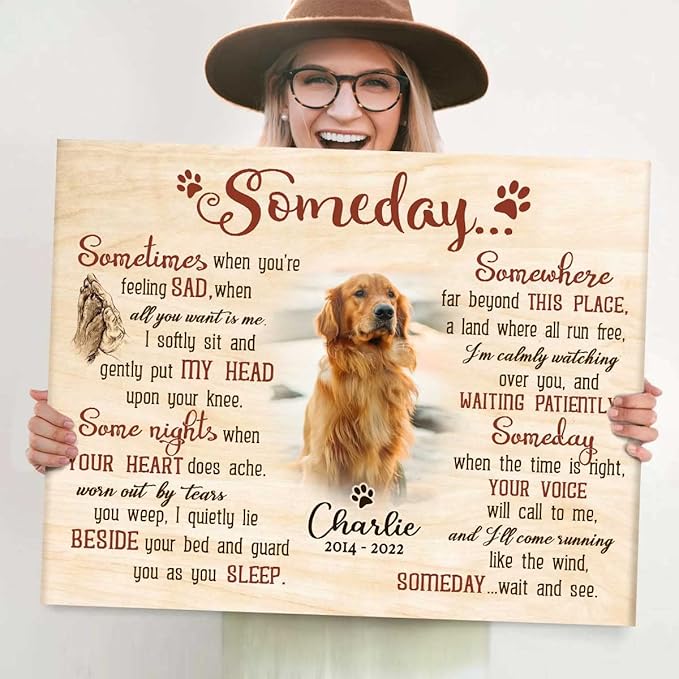 Benicee Shop Personalized Dog Memorial Gifts, Dog Memorial Frames For Pictures, Memorial Gift For Loss Of Dog, Pet Bereavement Gift, Pet Sympathy Gift, Dog Remembrance Gift 8x10 Inches