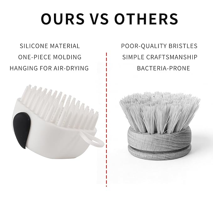 3PCS Pet Grooming Kit – Dog Bath Brush with Soap Dispenser & 2 Finger Toothbrushes | Silicone Dog Shampoo Brush for Dogs & Cats