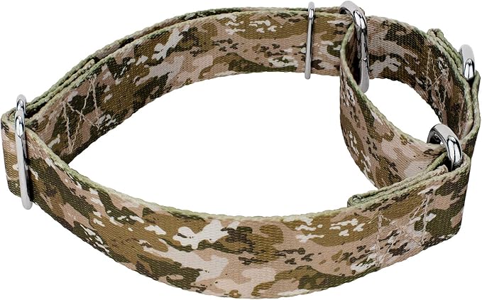 Country Brook Petz - Desert Viper Camo Martingale Dog Collar - Camouflage Collection Featuring Rugged Designs (1 Inch, Medium)