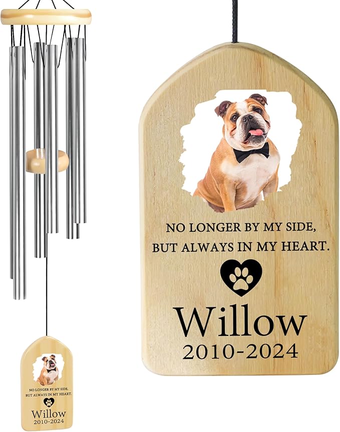 Pet Memorial Wind Chime, Pet Loss Gifts, Pet Memorial Gifts for Dogs, Dog Memorial Gifts for Loss of Dog, Loss of Dog Sympathy Gift, Dog Remembrance Gift, in Memory of Dog Cat - Always in My Heart