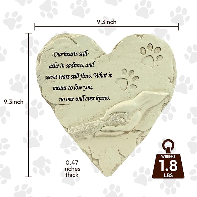 Pet Memorial Stone, Loss of Dog Sympathy Gift, Cat & Dog Passing Away Gift, Pet Loss Sympathy Gifts, Garden Stone for Pet Remembrance, Grave Marker Headstones for Dogs Cats(Yellow)
