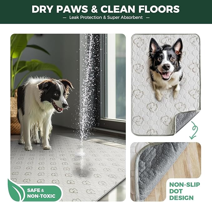 FXW Washable Pee Pads for Dogs, Leak-Proof & Non-Slip, Specifically Designed for Whelping Box, 47" Round, Khaki, 1 Pack