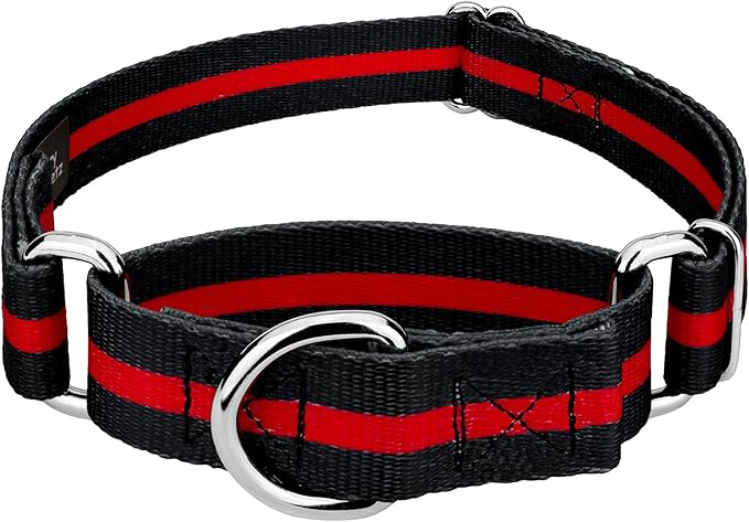Country Brook Petz - Thin Red Line Martingale Dog Collar - Made in The U.S.A. - Camouflage Collection Featuring Rugged Designs (1 Inch, Large)