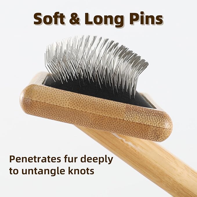 Dog Slicker Brush for Shedding Medium or Long Haired Pets Grooming Brush for Large Dogs to Remove Loose Hair Tangles and Knots L