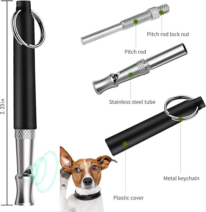 Dog Whistle - Stop Barking Neighbors Dog, Ultra-Wide Frequency Ultrasonic Silent Dog Whistle for Dog, 2 Pack Professional Recall Dog Training Whistles