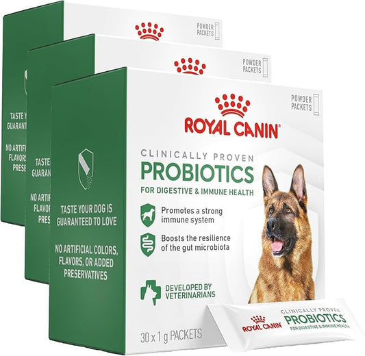 Royal Canin Probiotics for Dogs Digestive and Immune Health Powder Supplement for Dogs of All Ages, 30 Count (Pack of 3)