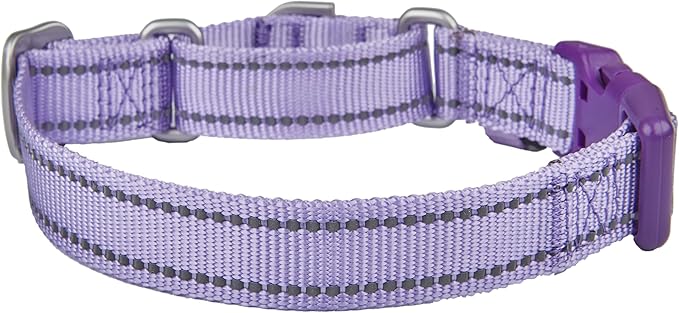 Martingale Collar Reflective Nylon Collar with Safety Quick Release Buckle,Escape-Proof Anti-Pull for Small Medium and Heavy Duty Dogs(Lilac,XS)