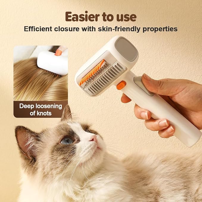 2-IN-1 Pet Self-Detangling & Grooming Comb, 2026 New Pet Grooming Combo with Release Button, Easy to Remove Loose Undercoat,Matted Fur & Tangles (2pcs)