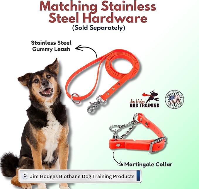 Martingale Collar for Dogs, Biothane, Stainless Steel Hardware, No Pull, Made in The USA, Professional Grade, XL, Orange