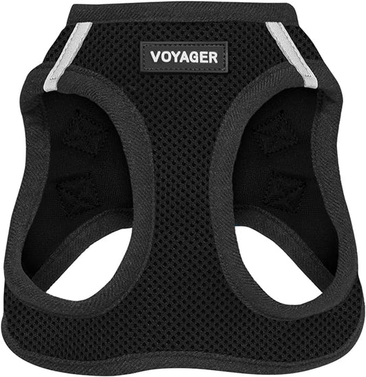 Best Pet Supplies Voyager Step-in Air Harness - All Weather Mesh, Reflective, No Pull Harness for Dogs, Cats - Secure with Hook & Loop Fastener, Buckle, Double D-Rings - Black, XL