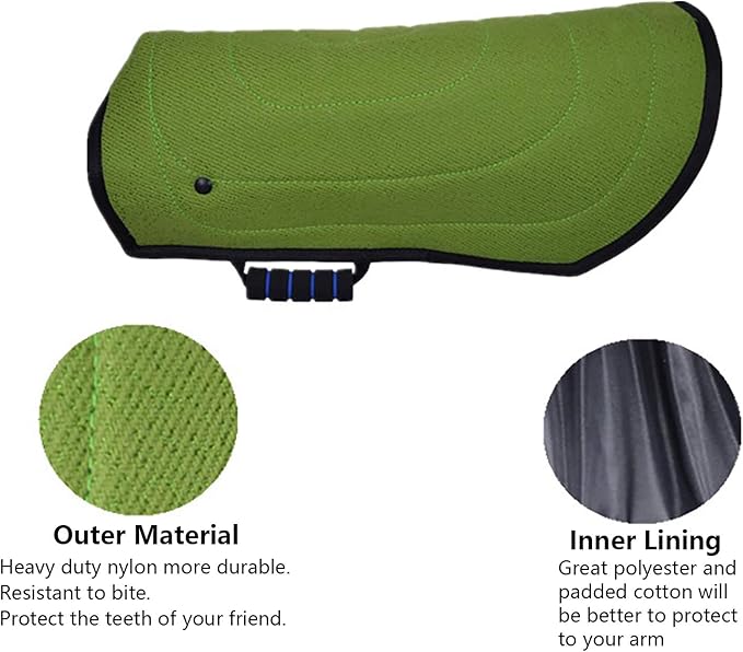 Morezi Dog Bite Sleeve Training Protection, Heavy Duty Nylon Durable, Fit Pit Bull German Shepherd Malinois, Puppy Small Dogs Training Biting Tugging War Toy - Light Green