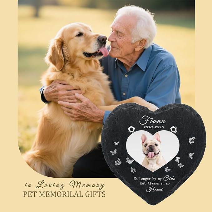 Personalized Dog Memorial Gifts for Loss of Dog, Custom Photo Pet Momorial Stone for Dogs, Cat Memorial Sympathy Gift, Dog Passing Away Gifts, Sympathy Gift for Pet Lovers (Style 10)