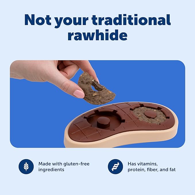 PetSafe Busy Buddy Natural Rawhide Rings - Long-Lasting Dog Chew Refills - Engaging Dog Treat for Training & Playtime - Fresh Rawhide Chew Rings for Interactive Toys - Peanut Butter Flavor - Size B