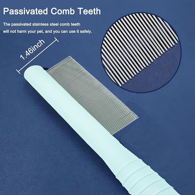 Small Dog Grooming Comb - Perfect for Shih Tzus, Yorkies, and Maltipoos - Ideal Puppy Hair Brushes for Maltese and Small Breeds (Blue)