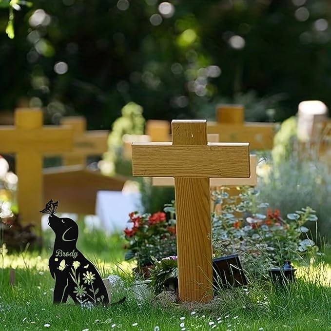 Custom Dog Grave Markers Outdoor, Personalized Pet Grave Marker Stake Dog Memorial, Outdoor Weatherproof Pet Cemetery Sign, Personalized Dog Memorial Gifts for Loss of Dog