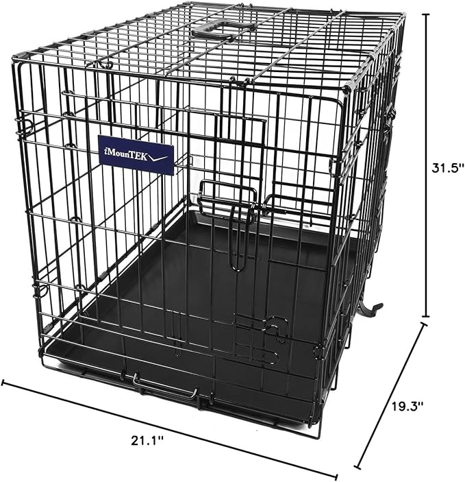 【Medium 30 INCH】 iMounTEK Folding Metal Pet Dog Puppy Cat Cage Crate Kennel W/Tray. 2 Doors Wire Cage for Training, Removable & Washable Pan Tray [Rust Resistant] Quick Assembly!