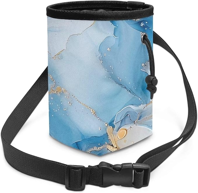 Marble Pet Treat Pouch Portable Training Treat Bag Dog Food Dispenser Pet Feed Snack Reward Bait Bag Behavior Aids for Puppy Travel or Outdoor Use