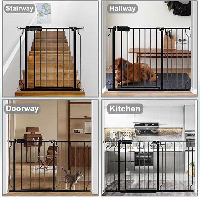 Fairy Baby Extra Wide Baby Gate 76.3-81.1 Inch Wide, Walk Through Pressure Mounted No Drill for Doorways, Long and Large Tension Gate for Pet and Kids