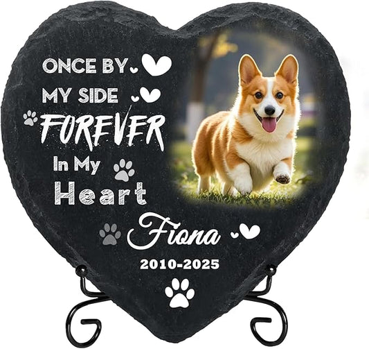 Personalized Dog Memorial Gifts for Loss of Dog, Custom Photo Pet Momorial Stone for Dogs, Cat Memorial Sympathy Gift, Dog Passing Away Gifts, Sympathy Gift for Pet Lovers (Style 1)