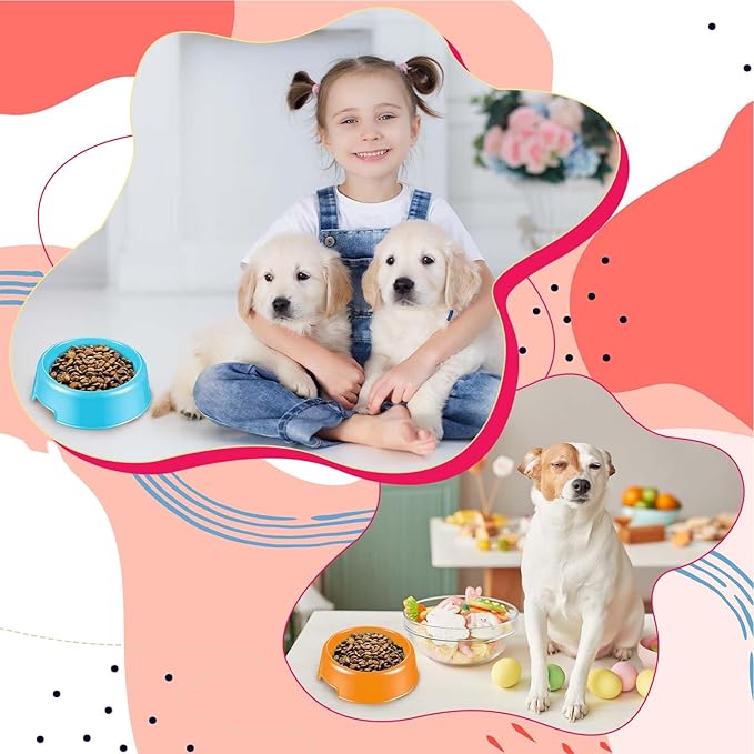35 Pcs Puppy Dogs Birthday Party Supplies Plastic Dog Bowls Bulk Reusable Food Feeding Water Pet Bowl for Cat Paw Party Favor (7 Colors)