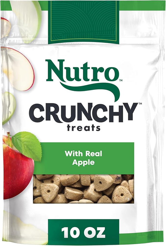 Nutro Crunchy Dog Treats with Real Apple, Training Treats for Dogs, 10 oz. Bag