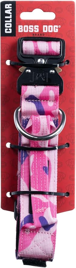 Boss Dog Tactical Collar, Pink Camo, Medium