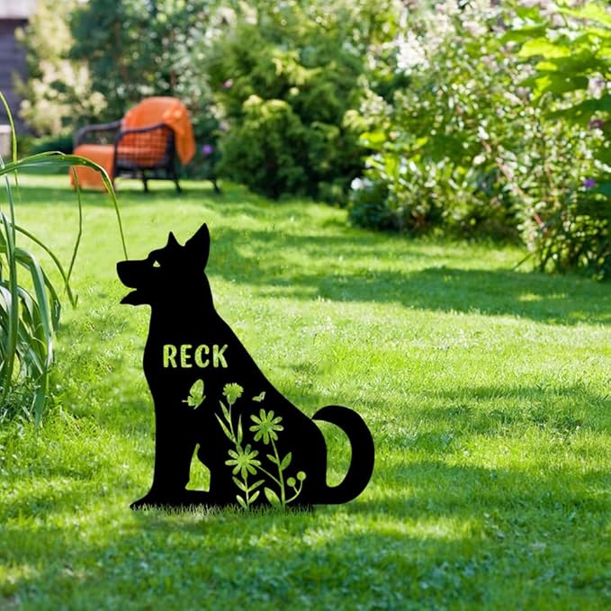 Custom Metal Pet Grave Markers Dog Memorial Plaque, Waterproof Dog Grave Markers Outdoor for Memorial Yard, Sympathy Gift for Pet Loss, Personalized Grave Markers for Dogs