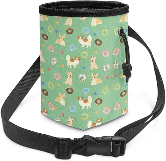 Corgi Donut Animal Walking Snack Container Dog Treat Bag Pet Treat Pouch, Dog Trainer Essentials Supplies Treat Snack Bags for Training Doggie Puppy