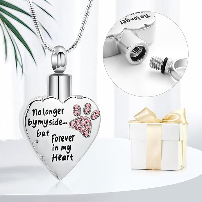 memorial jewelry Your Wings were Ready, But My Heart was Not Stainless Steel Carved Locket Cremation Urn Necklace for Pet Dog Cats