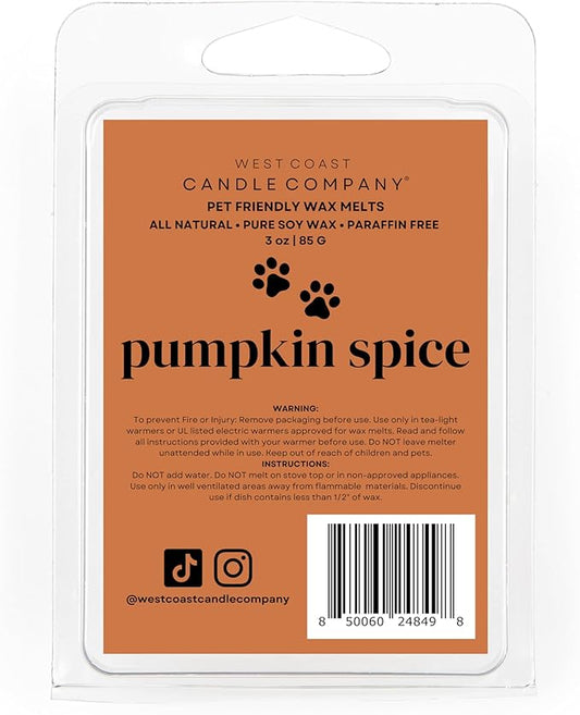 Pet Safe Wax Melts for Dogs | Non Toxic Soy Wax Melts | Natural, Paraffin-Free, Clean Burning | Odor Eliminating Wax Cubes | Pumpkin Spice